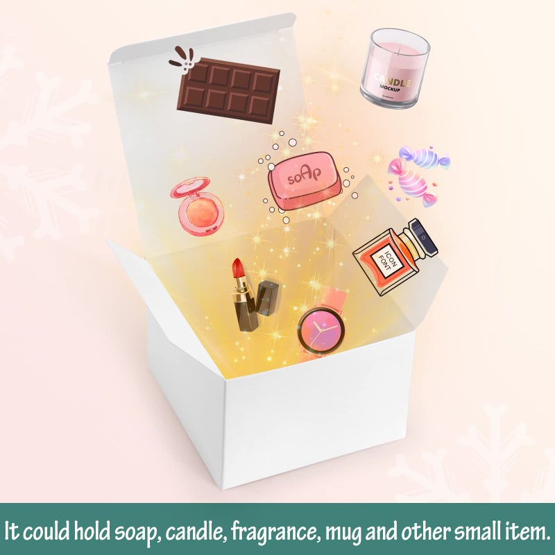 ValBox 6x6x4 Gift Boxes with 98ft Twine 20 Pack White Paper Gift Boxes with Lids for Gifts, Crafting Cupcake Boxes, Easy Assemble Bridesmaids Proposal Boxes - Image 4